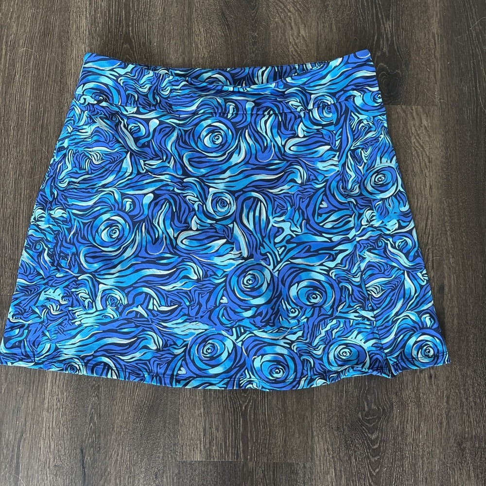 Lulu-B Women's Tennis Pickleball Athletic Golf Skort UPF50+ M Pocket Blue MINT